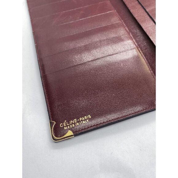 Authentic Celine Paris Burgundy Red Leather Long Slim Wallet - Picture 8 of 10
